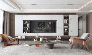 Modern Luxury <b>Stand</b> Unit Wood <b>Wall</b>-Mounted <b>TV</b> Cabinet <b>for</b> Living Room - Product Image 5
