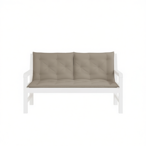 Ensemble de 2 coussins de banc de jardin d'extérieur, tissu Oxford taupe, durable, matelassé, amovible, lavable, utilisation toutes saisons - Product Image 1