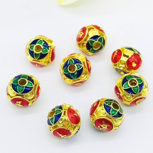 Cloisonn Enamel Oil Drop Beads Round <b>Spacer</b> Jewelry Findings For DIY Bracelets Necklaces Accessories - Product Image 1