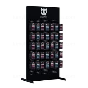 Support d'affichage pour laisses d'animaux et accessoires de téléphone, panneau perforé métallique simple face avec crochets, support sur pied pour magasin d'animaux de compagnie - Product Image 2