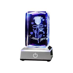 Superventas 3D cristal Ángel <span class=keywords><strong>noche</strong></span> luz Navidad decoración escritorio láser cubo con pilas para sala <span class=keywords><strong>de</strong></span> estar - Product Image 3