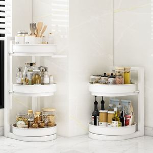 <b>Rotating</b> <b>Spice</b> <b>Rack</b> Double Layer Corner Storage For Kitchen Countertop Multipurpose Organizer - Product Image 2
