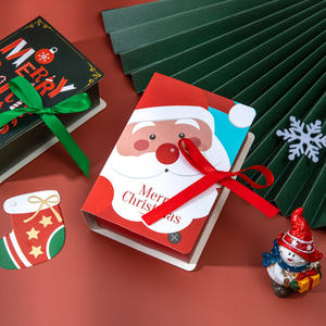 Hochwertige kreative Buchform Heiligabend Geschenk Papier <span class=keywords><strong>box</strong></span> Frohe Weihnachten Cookie Candy Schokolade Geschenk <span class=keywords><strong>box</strong></span> mit Fliege - Product Image 5