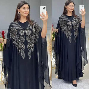 Abaya Dubái Turquía Islámica Musulmana, Vestido Africano Oversize con Apliques para Mujer, Chiffon Boubou <span class=keywords><strong>Ankara</strong></span> Dashiki Poliéster de Alta Calidad 2 - Product Image 3