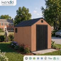 Abri de jardin Kenda APEX 8x10 marron, robuste et résistant aux intempéries, pour cour, patio, jardin, fournitures de jardinage