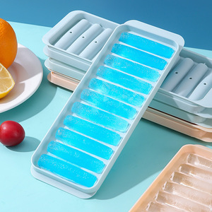 Plateaux à glaçons en silicone Moule à beurre à dégagement facile Bâton étroit rectangulaire Bandes longues Bâtons de glaçons Plateau à glaçons avec couvercle - Product Image 5