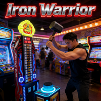 LEON Iron Warrior Jeu d'arcade de boxe électronique en acier inoxydable à monnayeur avec récompense par billets