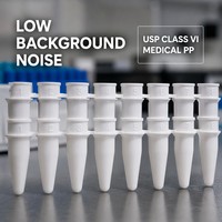 Tube PCR blanc de 0,2 ml (200 µl) à 8 bandes, non stérile, jetable, en plastique, pour la recherche et les tests moléculaires PCR en laboratoire