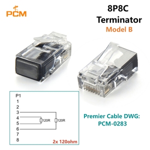 Résistance de terminaison 120 Ohms RJ9 RJ10 4P4C <span class=keywords><strong>RJ11</strong></span> 6P4C RJ12 6P6C RJ45 8P8C Terminateur DMX CANBus RS485 Modbus Condensateur Électrique - Product Image 5