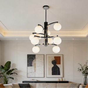 Lustre suspendu LED moderne et décoratif de luxe, design personnalisé par le fabricant, en fer et verre, haute luminosité, garantie de 3 ans - Product Image 3