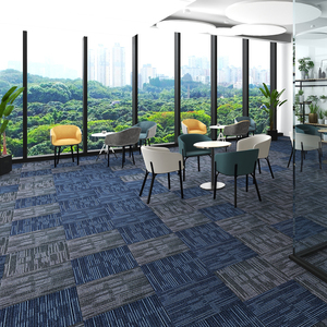 Carreaux de tapis de bureau à usage commercial Tuiles de tapis carrées à rayures pour couloir d'hôtel - Product Image 2