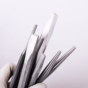 6 Piece Steel Chisel Set Flat Cylindrical Center Conical <b>Punch</b> Metric 10mm Repair Tools - Product Image 1
