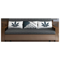 Sofá Cama Convertible de Madera Multifuncional Reclinable Moderno con Amplios Cajones de Almacenamiento y Tapicería de Tela para Sala de Estar