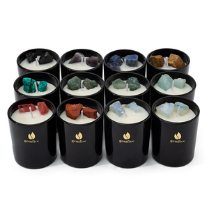 Bougies du zodiaque parfumées à la cire de soja de marque de distributeur de luxe personnalisées avec cristaux de relaxation - Product Image 2