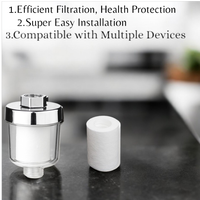 Nouveau produit pp coton filtre de douche pommeau de douche haut débit puissant fixe spa purificateur pommeau de douche mini robinet filtre