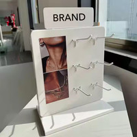 Support de présentation de bijoux en acrylique et métal personnalisable avec logo, support pour collier, boucles d'oreilles, bracelet, présentoir à colliers avec crochets
