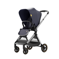 Poussette de luxe pour tout-petits et bébés facile à plier avec grand panier de rangement et grande roue arrière pour un voyage pratique