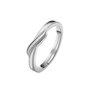 Anillo De Pareja <b>Silver</b> Plated <b>Adjustable</b> Open <b>Ring</b> for Women Men Wedding Geometric Jewelry Zircon Couple Jewelry Finger Band - Product Image 6