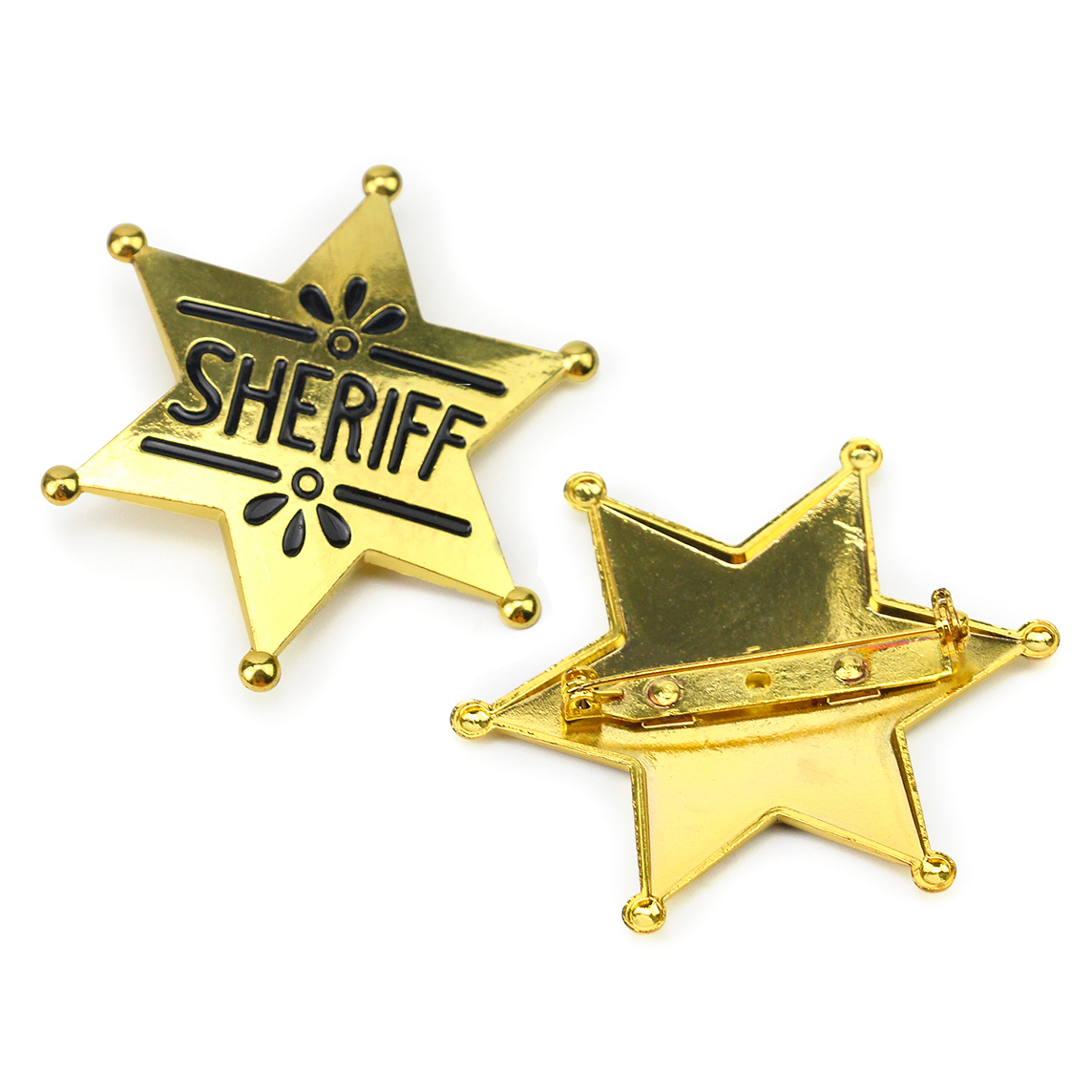 Nieuwe 2023 Producten Idee Metalen Sheriffs Badge 3d Reliëf Op Maat Vergulde Metalen Gegoten Ster Badge