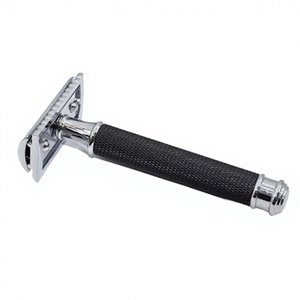 มีดโกนหนวดสองใบมีดสแตนเลส ด้ามจับพลาสติกสีดำ สำหรับโกนหนวดและโกนขนตามร่างกาย - Product Image 3