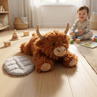 Coussin lesté personnalisé en forme de vache des Highlands, jouet en peluche, chauffant/refroidissant au micro-ondes, pour le sommeil, cadeau