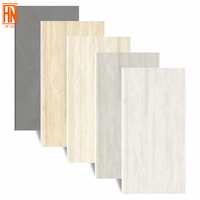 Carreaux de porcelaine HN-TILE aspect travertin moderne 600x1200mm finition mate texture bois antidérapants pour sol et mur chambre hôtel