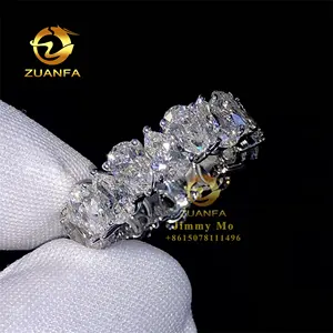 Diamond Wedding Bridal Jewelry Gorgeous Boutique 10k White Gold VVS1 Moissanite Diamond Engagement Eternity Band Ring Women