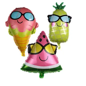 도매 달콤한 아이스크림 과일 모양 호일 풍선 생일 파티 장식 헬륨 먹거리 풍선
