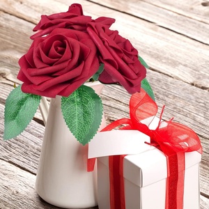 <span class=keywords><strong>50</strong></span> pezzi <span class=keywords><strong>rose</strong></span> <span class=keywords><strong>rosse</strong></span> finte di alta qualità per fai da te Bouquet da sposa centrotavola doccia casa fiori decorazioni disposizione - Product Image 6