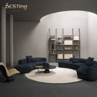 Luxuriöses Leder-Ecksofa-Set - Anpassbare Größe & Farbe Europäischer Stil Wohnzimmer & Villa Heim-Möbel