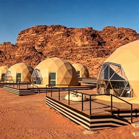 Tente dôme géodésique familiale résistante au vent en PVC pour glamping, camping, hôtel, parc de vacances, hébergement extérieur, tourisme