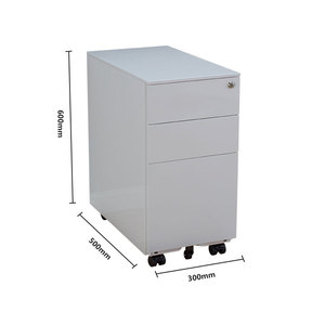 Meuble de rangement pour bureau à domicile, papeterie, acier, métal, 3 tiroirs, chariot mobile, classeur sous le bureau, fin - Product Image 5