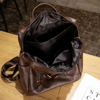 Sac à dos femme en cuir souple tendance, grande capacité, sac d'école pour filles, sac de voyage de luxe pour femme
