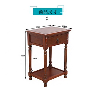 Mid century <strong>mango</strong> <strong>Wood</strong> Bedside Table Nightstand Modern with 1 Drawer and 1 <strong>Shelf</strong> Brown for Living Room - Product Image 6