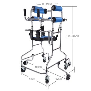 Adjustable Folding Crutch Knee <b>Walker</b> & <b>Rollator</b> with Brake Replacement for Foot Injury Adjustable Steering Scooter - Product Image 2