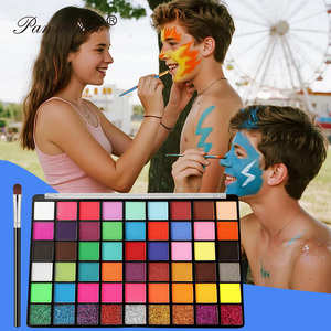 54 couleurs enfants à base d'eau non toxique peinture pour le visage Kits de peinture pour le visage professionnels pour enfants avec 10 pinceaux et pochoirs - Product Image 5