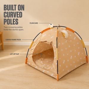 Tente-niche pour animaux de compagnie en gros, toutes saisons, pour intérieur, pliable, lavable, avec coussin épaissi pour chats et petits chiens - Product Image 2