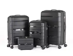 थोक पीपी पॉलीप्रोपाइलीन बैग हार्ड शेल ट्रॉली सूटकेस सेट 12 20 24 28 ट्रेली बैग ट्रॉली सामान सेट