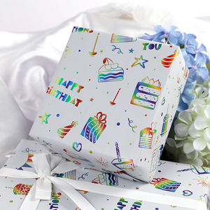 Factory Wholesale 80g Birthday Custom Luxury 70cm X 3m Metallic <b>Paper</b> <b>Roll</b> <b>Wrapping</b> <b>Paper</b> for Packaging - Product Image 3