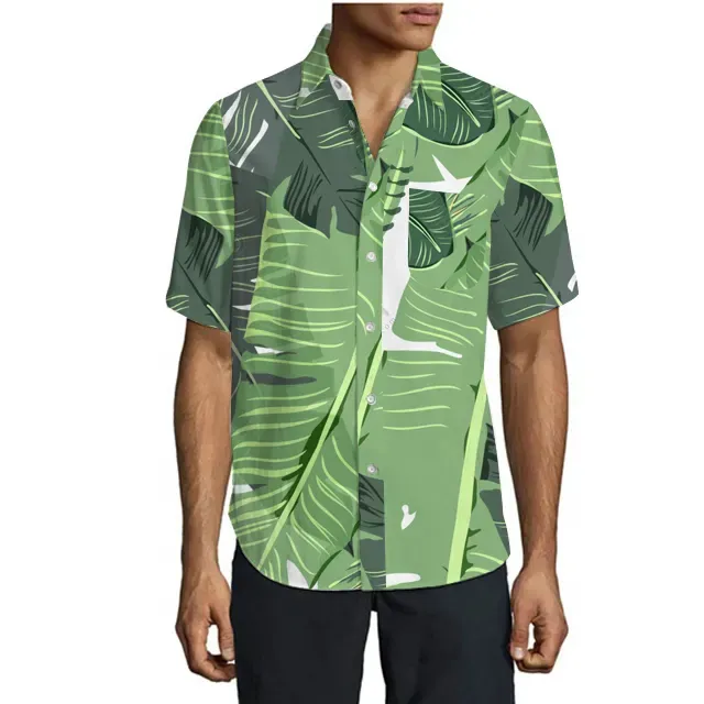 Moda marka özel Hawaii plaj tatil seyahat T-Shirt Vintage baskı erkek kısa kollu gömlek Beachwear fabrika fiyat