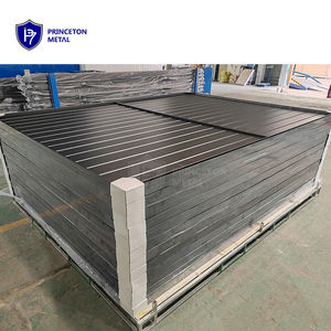 आधुनिक आउटडोर गार्डन क्षैतिज स्लेट गोपनीयता काले पाउडर लेपित एल्यूमीनियम बाड़ पैनल राजमेट्रिन धातु - Product Image 4