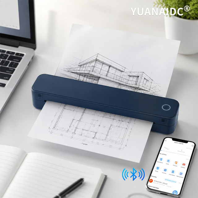 Portable A4 Printer,Tattoo,Inkless Thermal Printer | USB,Compatible with Android IOS Laptop | Black clear