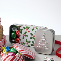 Boîte en fer blanc ronde et carrée pour Noël, personnalisable avec logo, pour bonbons, biscuits et cadeaux de fin d'année