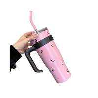 À la mode grande capacité en acier inoxydable 316 isolé double boisson tasse à glace apparence double pailles affaires cadeaux promotionnels 006