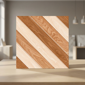 Carreaux de sol en céramique émaillée effet marbre Creta Beige 40x40cm, finition brillante, qualité supérieure - Product Image 2