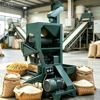 Machine à riz entièrement automatique à moteur diesel pour usage commercial, avec élévateur