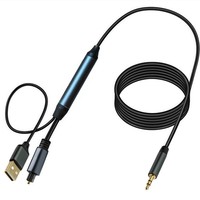 Convertidor de Cable de Audio de Cobre con Alimentación USB y TOSLINK 2 en 1, Compatible con Conversión de Señal Óptica Digital a Analógica Integrada