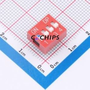 KH-BM2.54-4P DIP Switch Through hole Component (THT) Switch Flat Toggle, Raised Type 4 PC Pin 2.54mm - Product Image 1