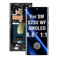Layar AMOLED OEM Ukuran Penuh 6,8 inci untuk Samsung S23 Ultra S918, LCD dengan Frame, Refresh Rate 120Hz, Pengganti Layar HP