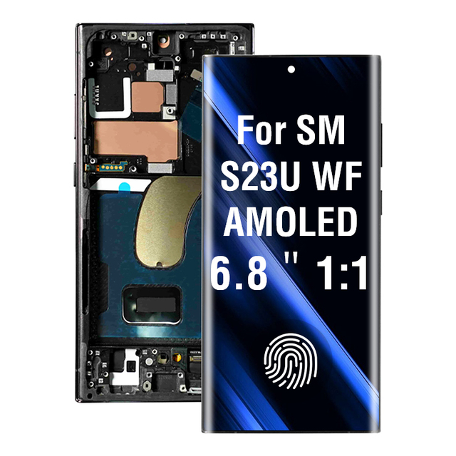 US Stock 6.8" Full Size Screen OEM AMOLED for Samsung S23 Ultra S918 Display LCD With Frame 120Hz Refresh Rate Phone Replacement